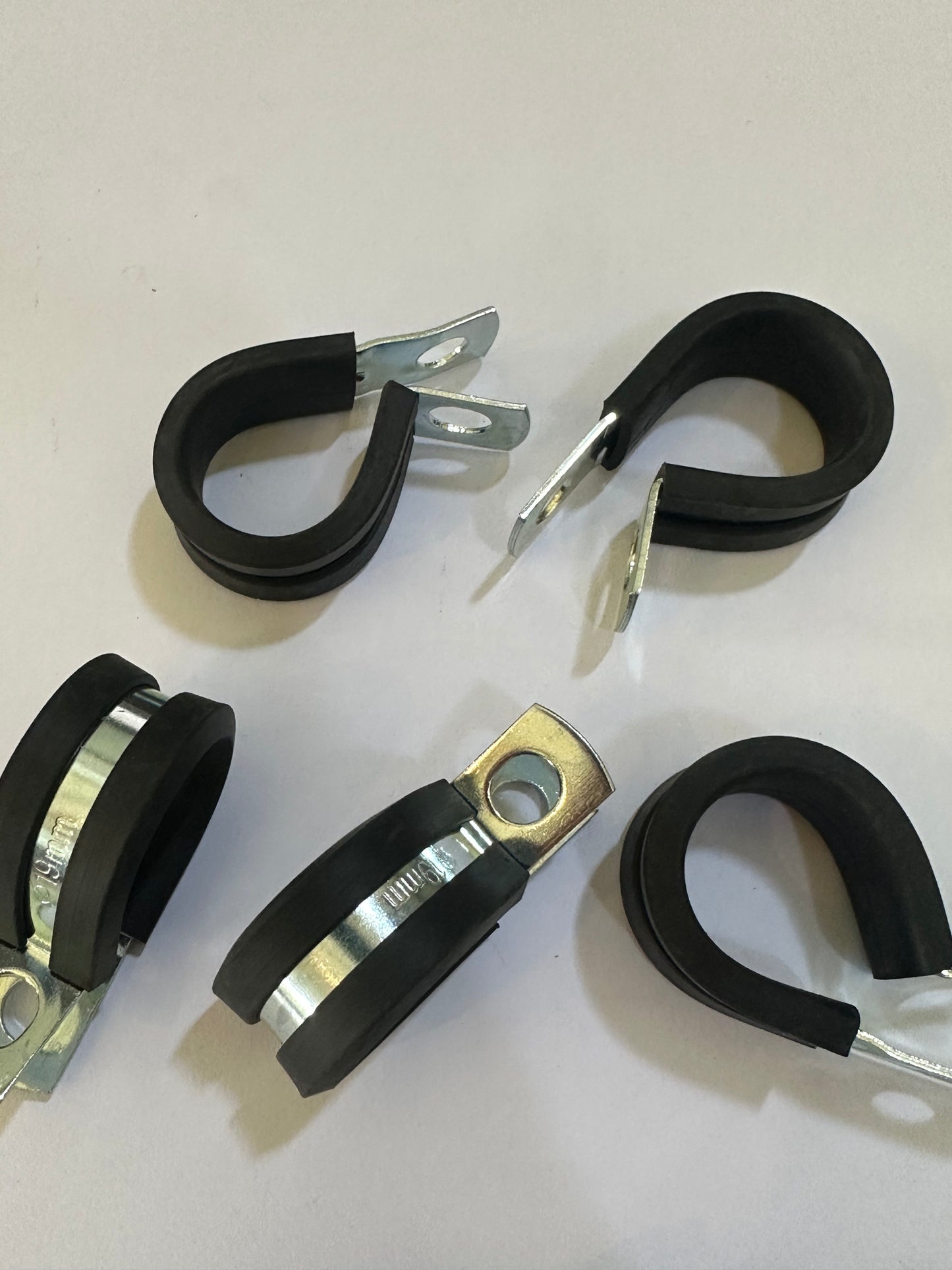 Steel P clip, Rubber Lined (Various Sizes)