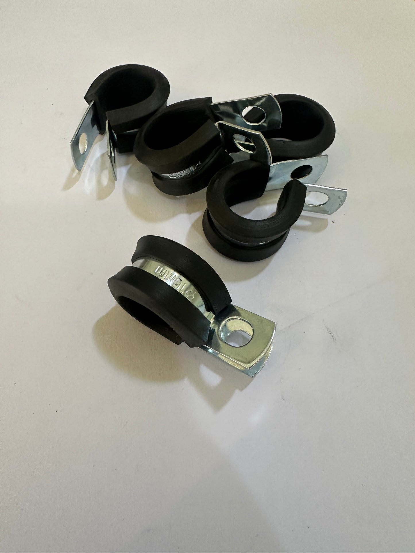 Steel P clip, Rubber Lined (Various Sizes)