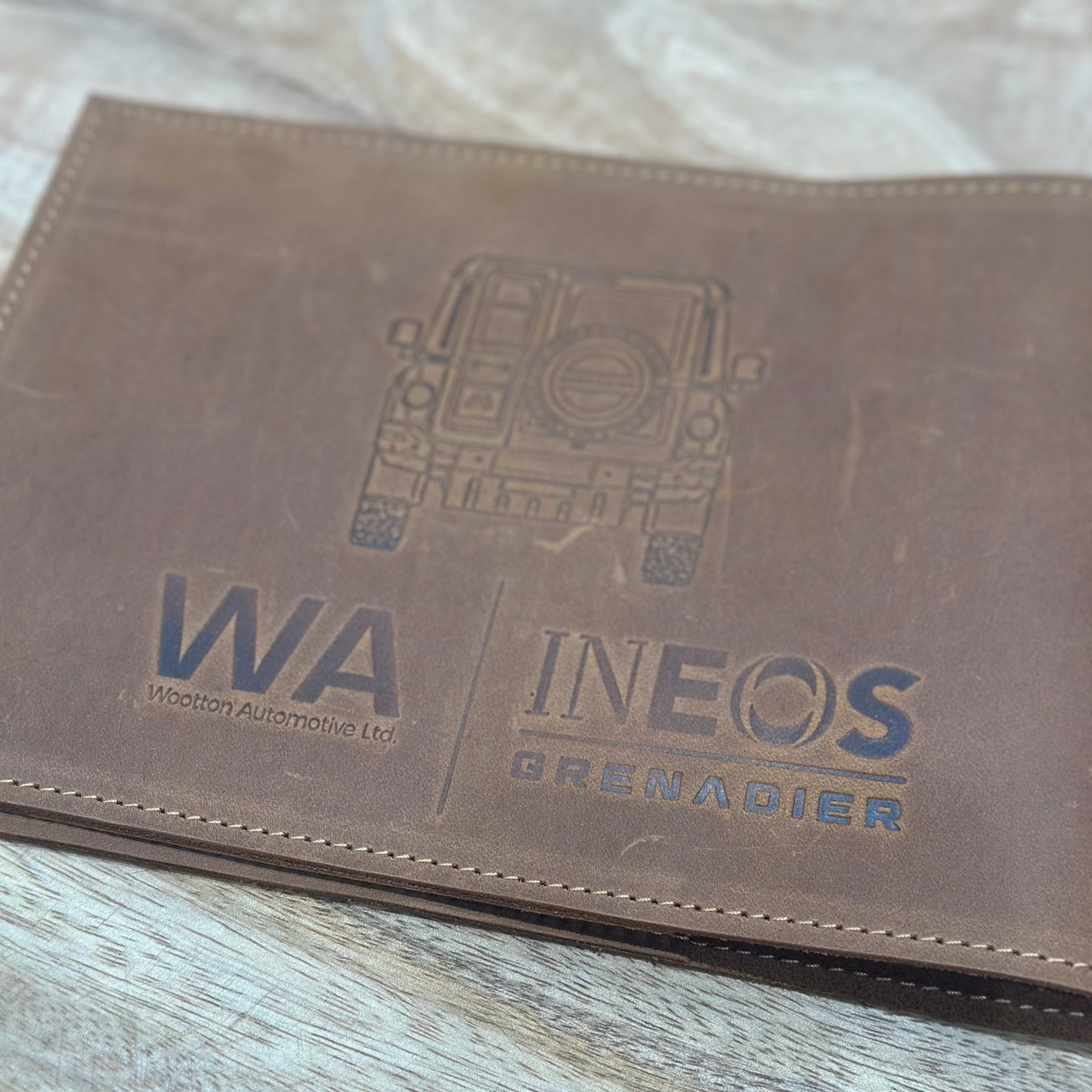 WA | INEOS Grenadier Leather Owners Handbook Cover