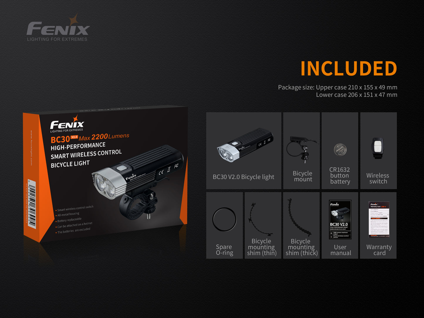 Fenix LED Bike Light - BC30 V.2