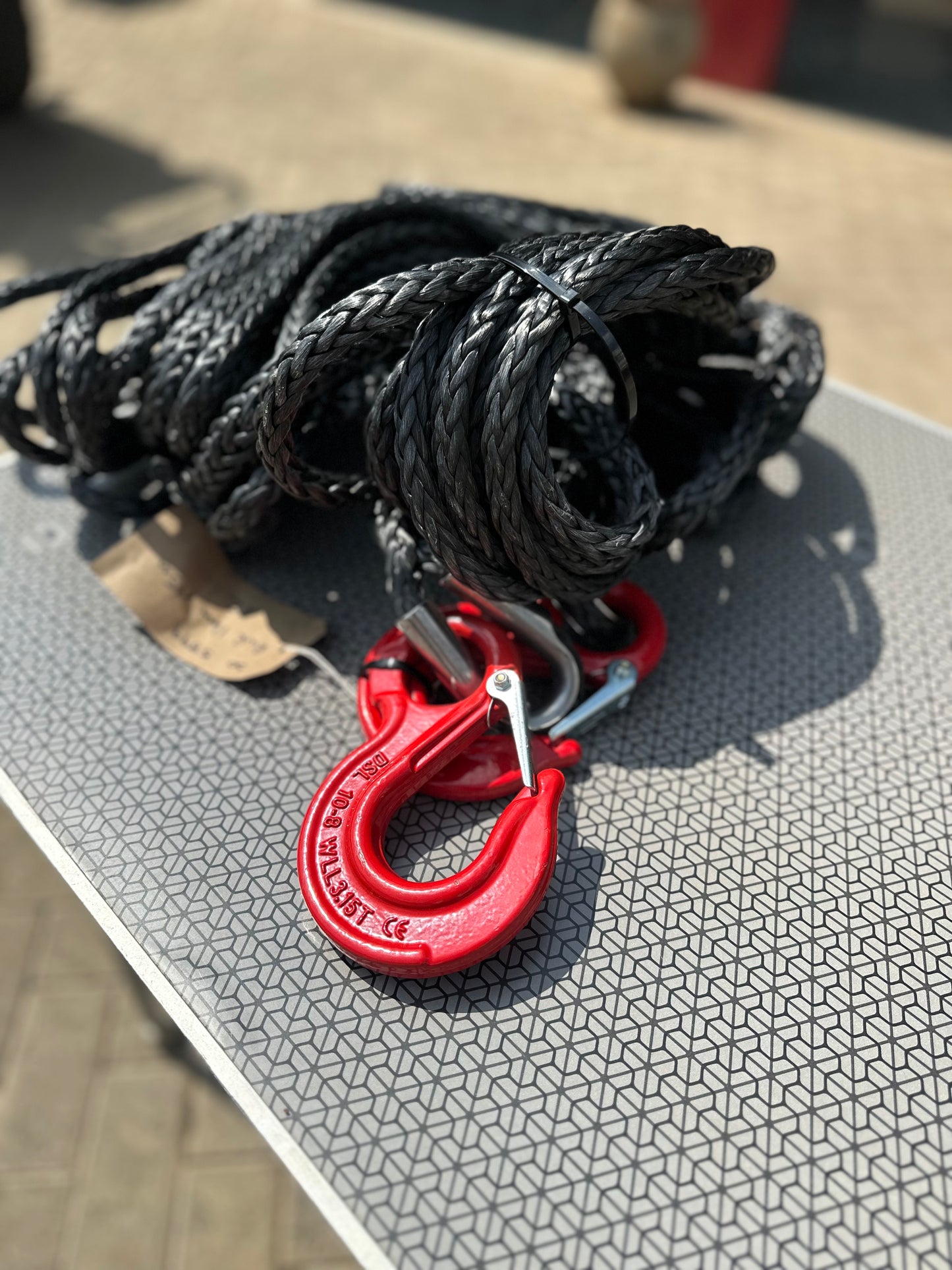 Red Winches 11mm x 15m Synthetic Winch Rope With Hook