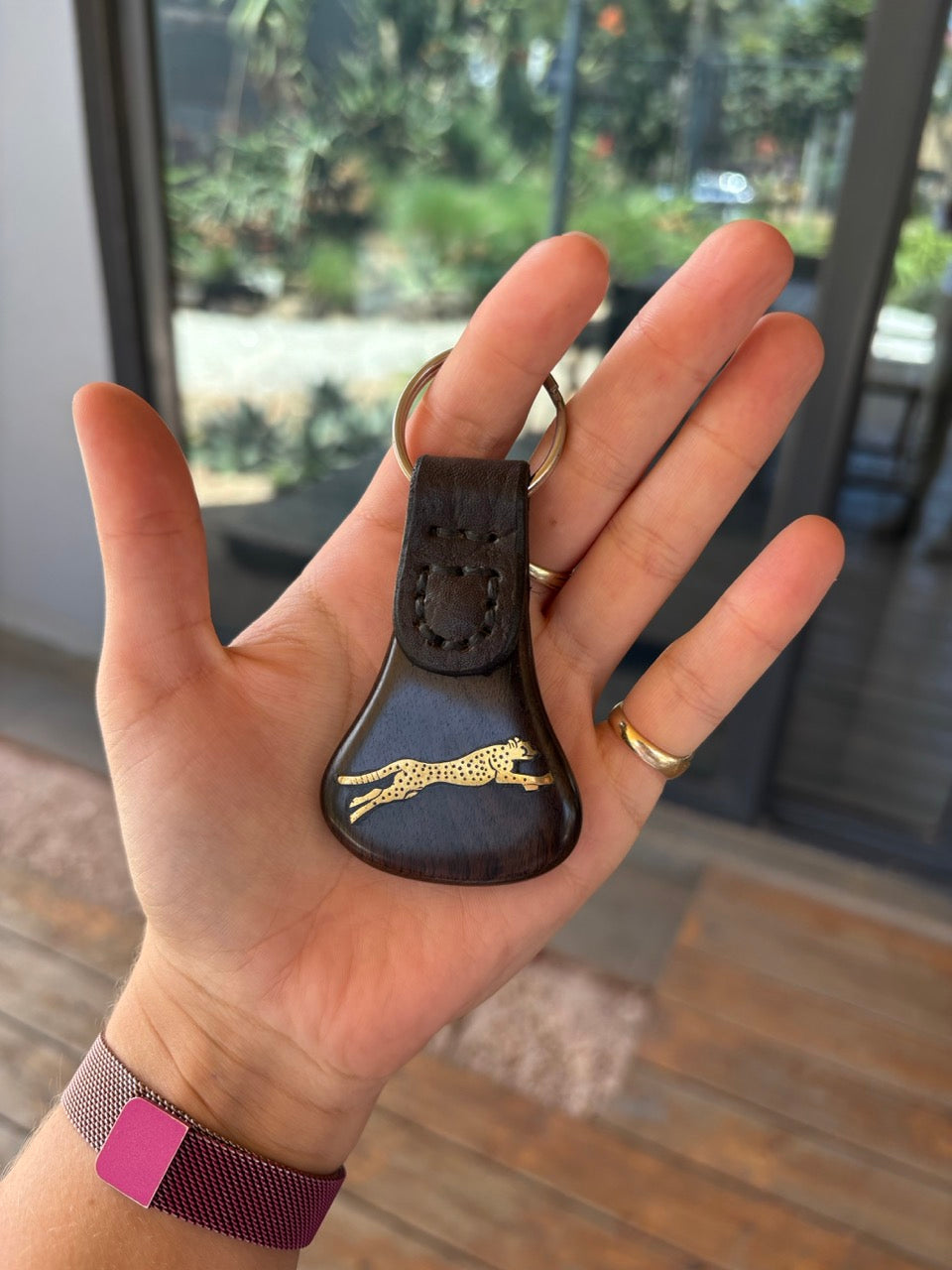 African Animal Brass Keyring