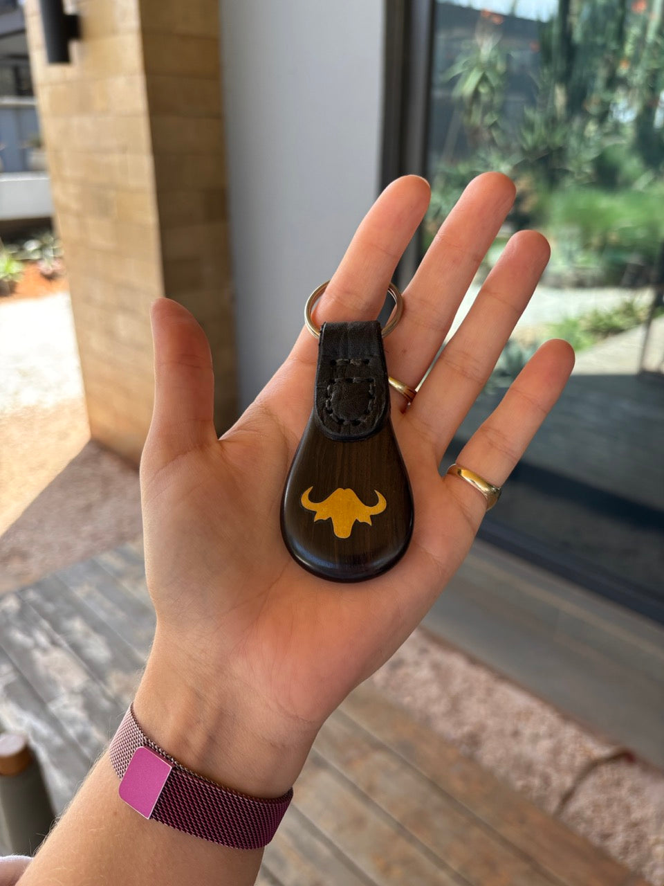 African Animal Brass Keyring