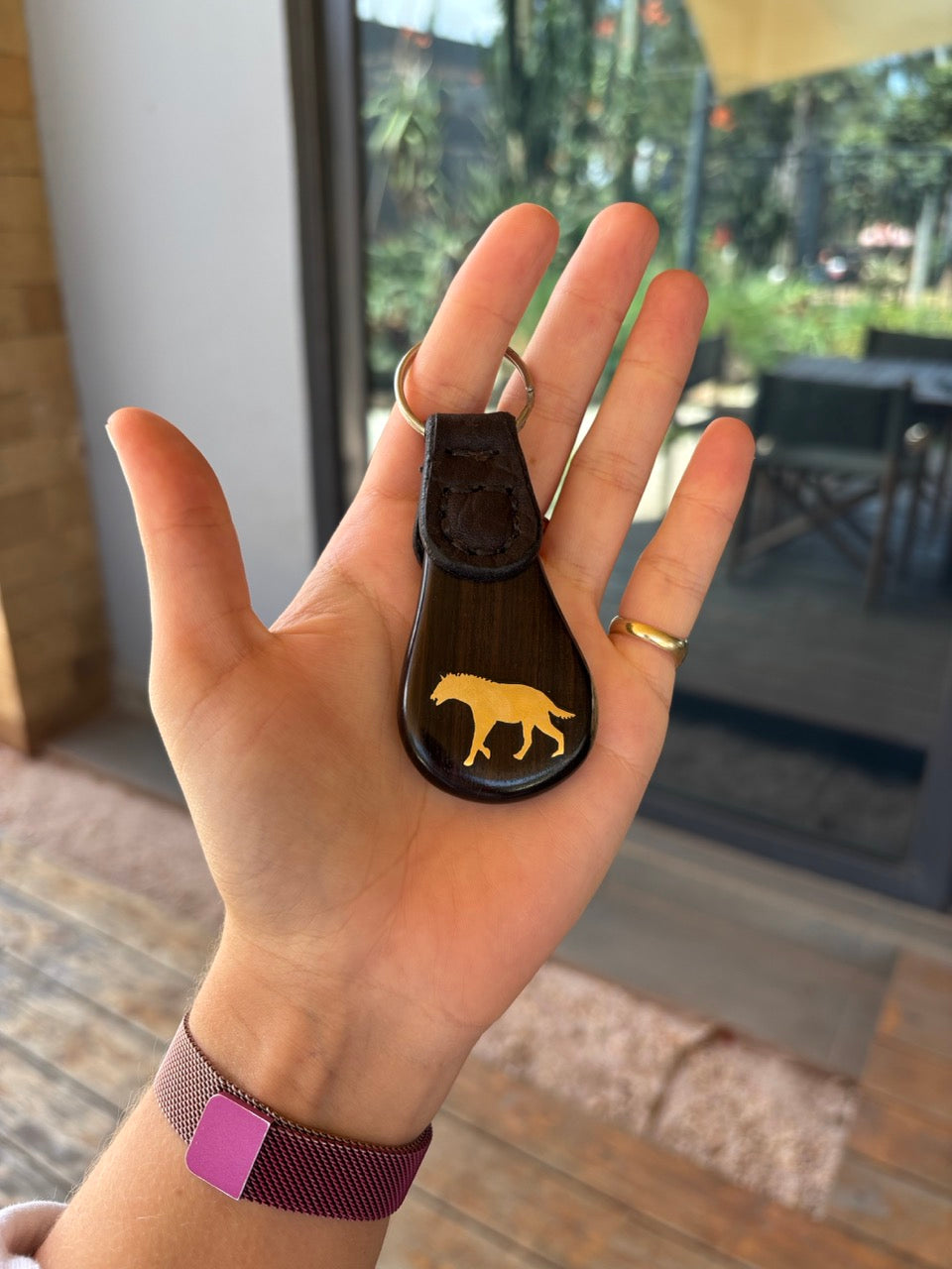 African Animal Brass Keyring