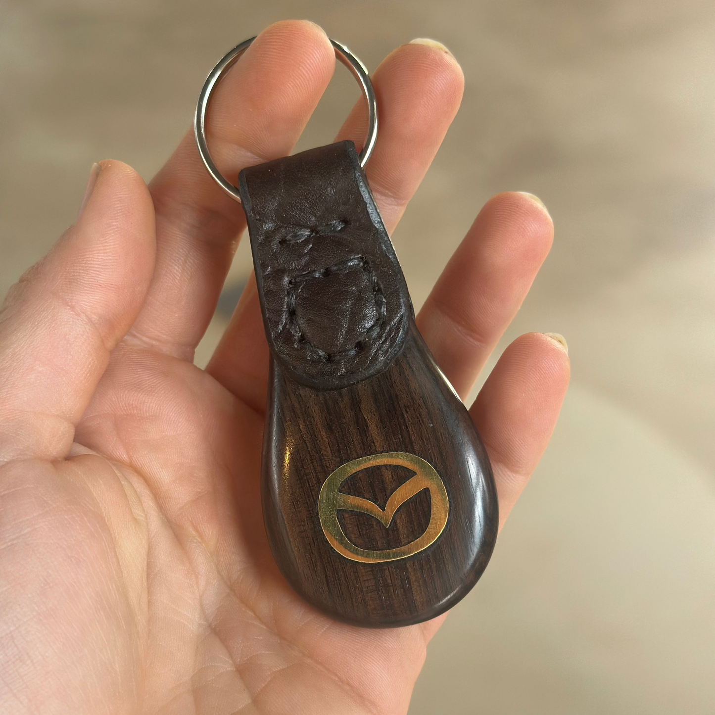 WA Mazda Brass Keyring