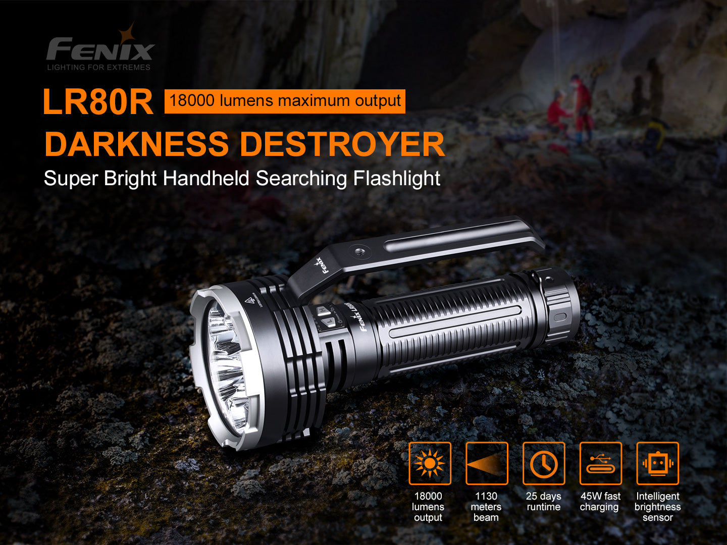 Fenix LED Torch - LR80R (with UK Plug)