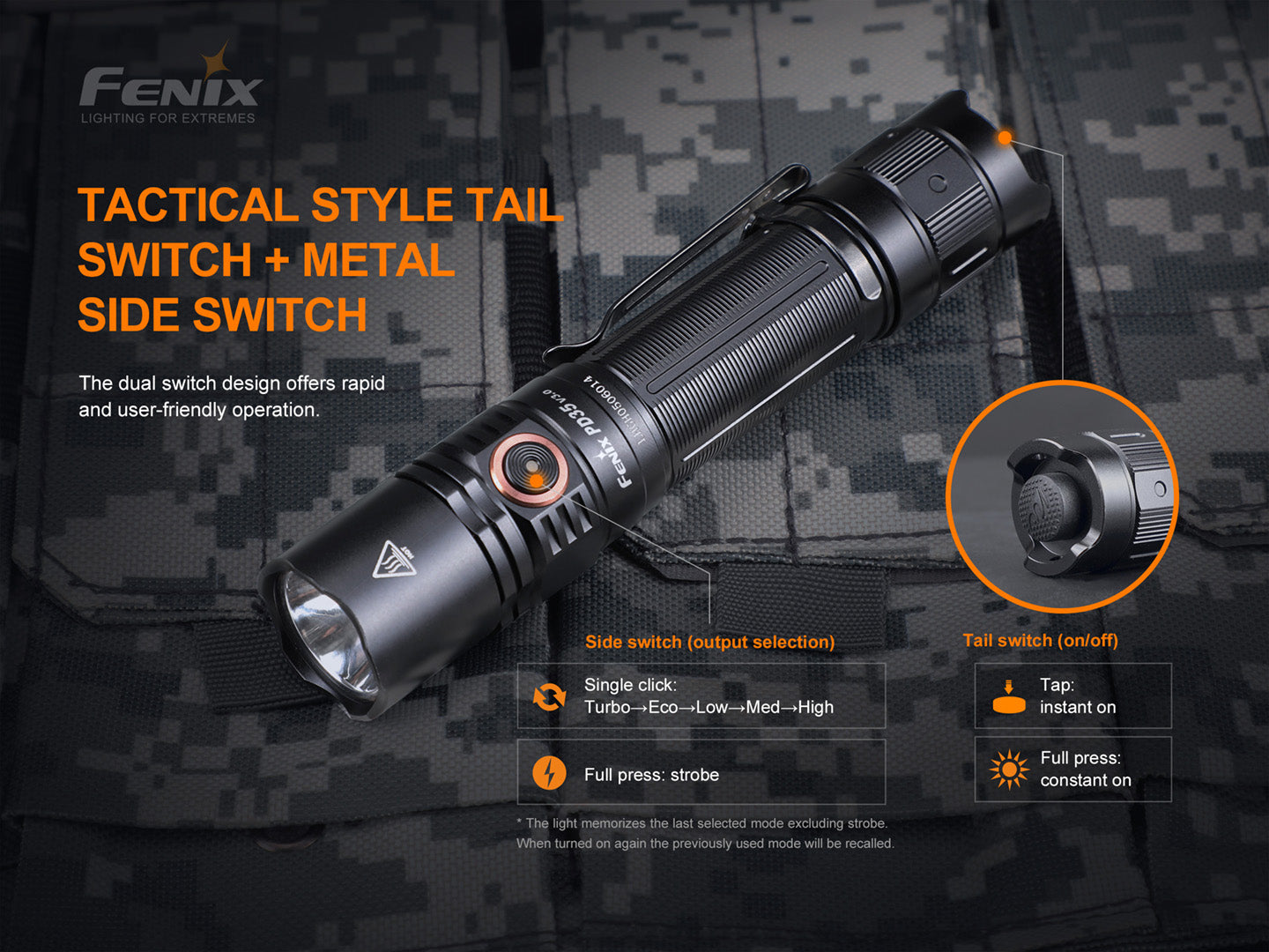 Fenix LED Torch - PD35 V.3 (with 3400U Battery)