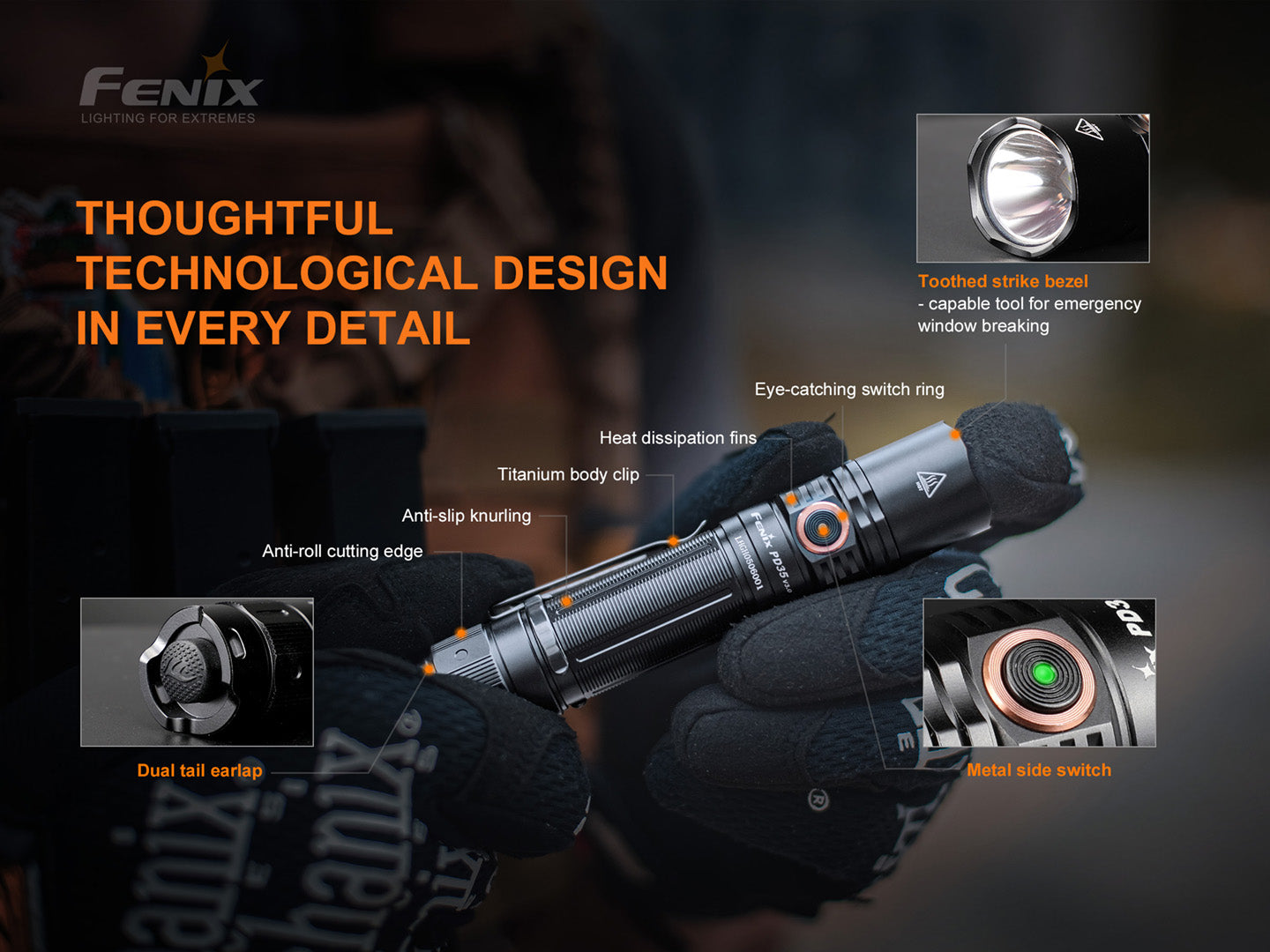 Fenix LED Torch - PD35 V.3 (with 3400U Battery)